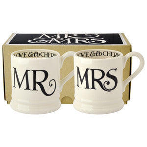 Black Toast Mr & Mrs Mug Set