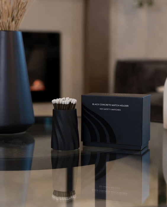 Black Concrete Safety Match Set