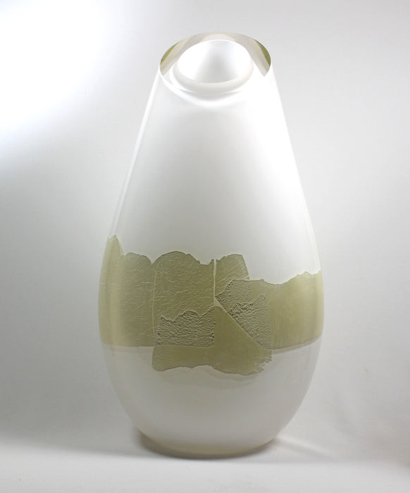 White with Silver Vase