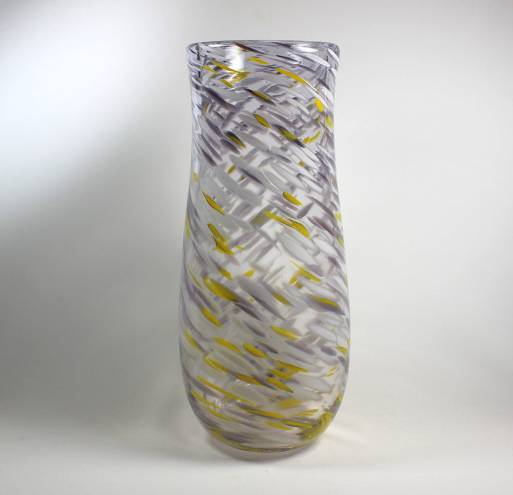 Clear with Lilac and Yellow Vase