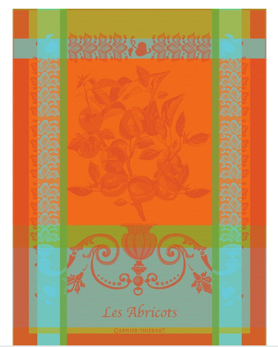Jacquard Tea Towel - Les Apricots Orange
