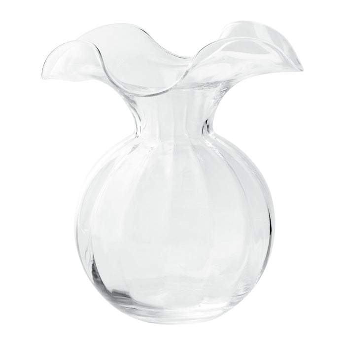 Hibiscus Clear Medium Fluted Vase