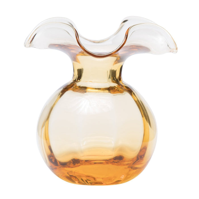Hibiscus Amber Medium Fluted Vase