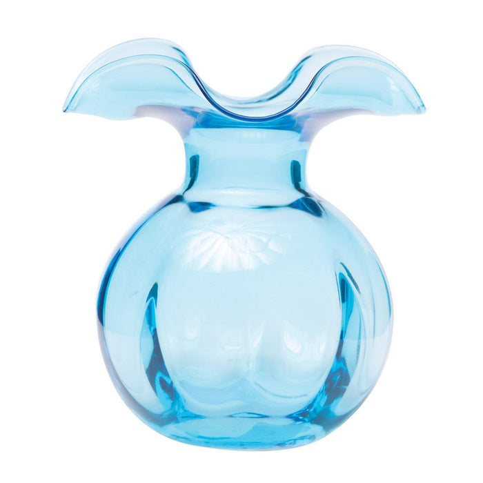 Hibiscus Aqua Medium Fluted Vase