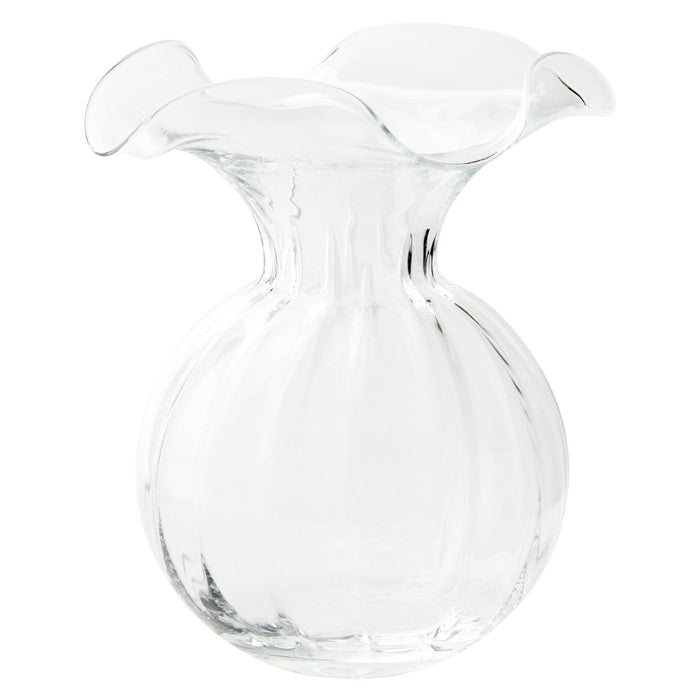 Hibiscus Clear Large Fluted Vase