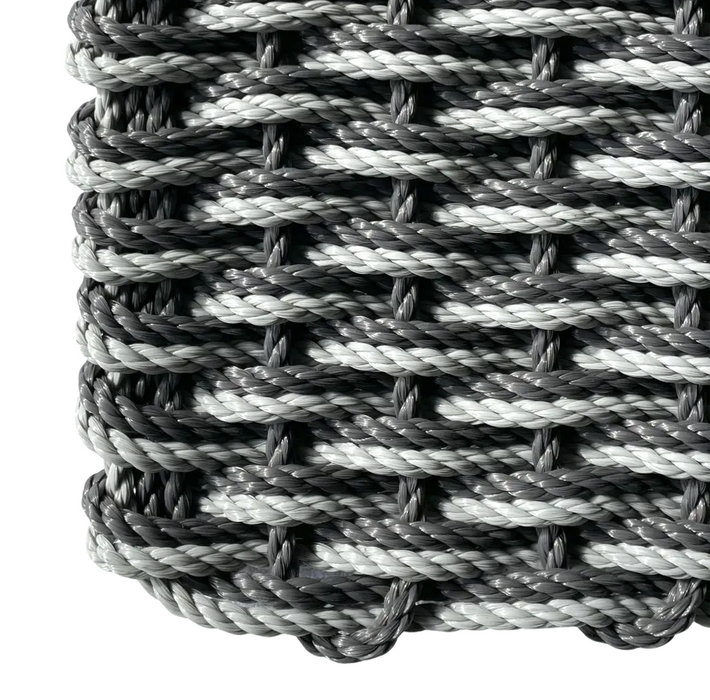 Two Tone Double Weave Rope Mat - Slate with Industrial Grey