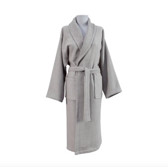 Talesma Waffle Terry Shawl Collar Robe - Marble Grey