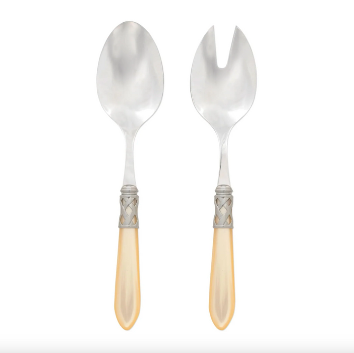Aladdin Antique Salad Server Set - Ivory