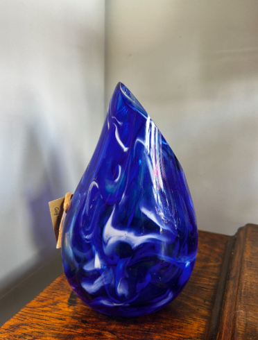 Cobalt Blue / White swirls Vase