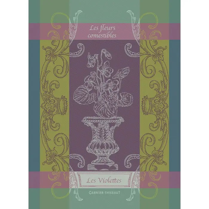 Jacquard Tea Towel - Les Violettes Violet