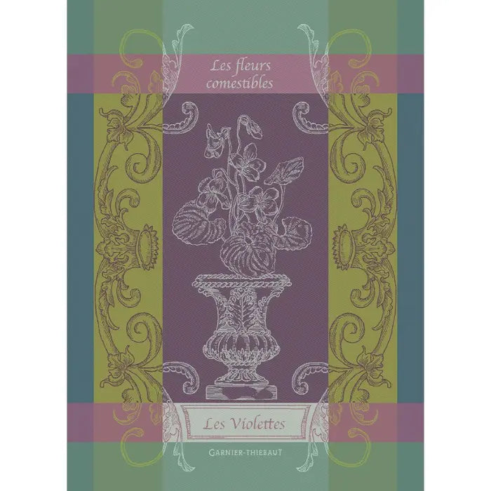 Jacquard Tea Towel - Les Violettes Violet