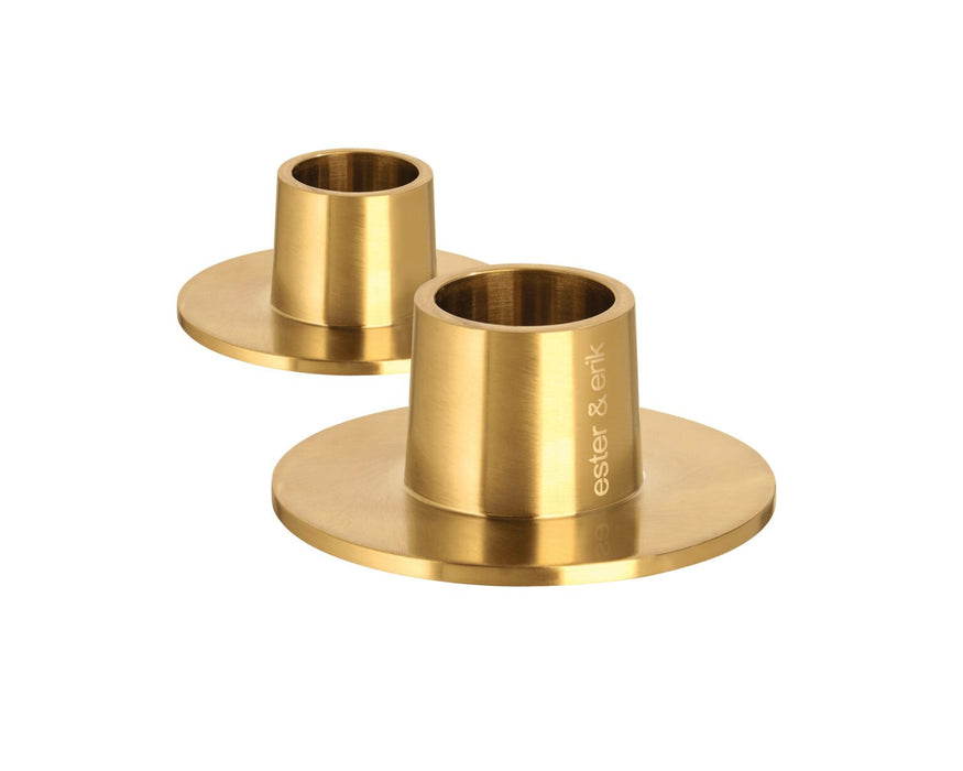 Matt Gold Medium Candle Holders - 2 pcs.