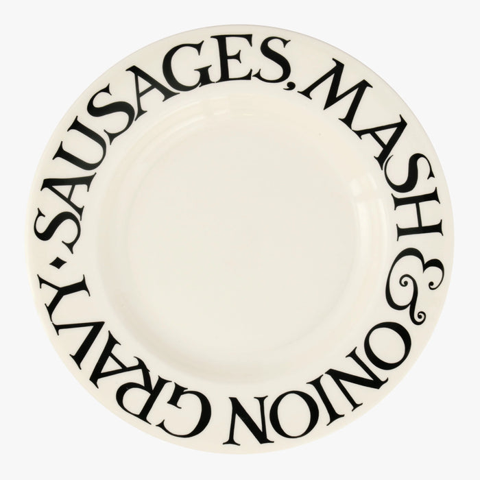 Black Toast Sausages & Onion Gravy 10 1/2" Plate