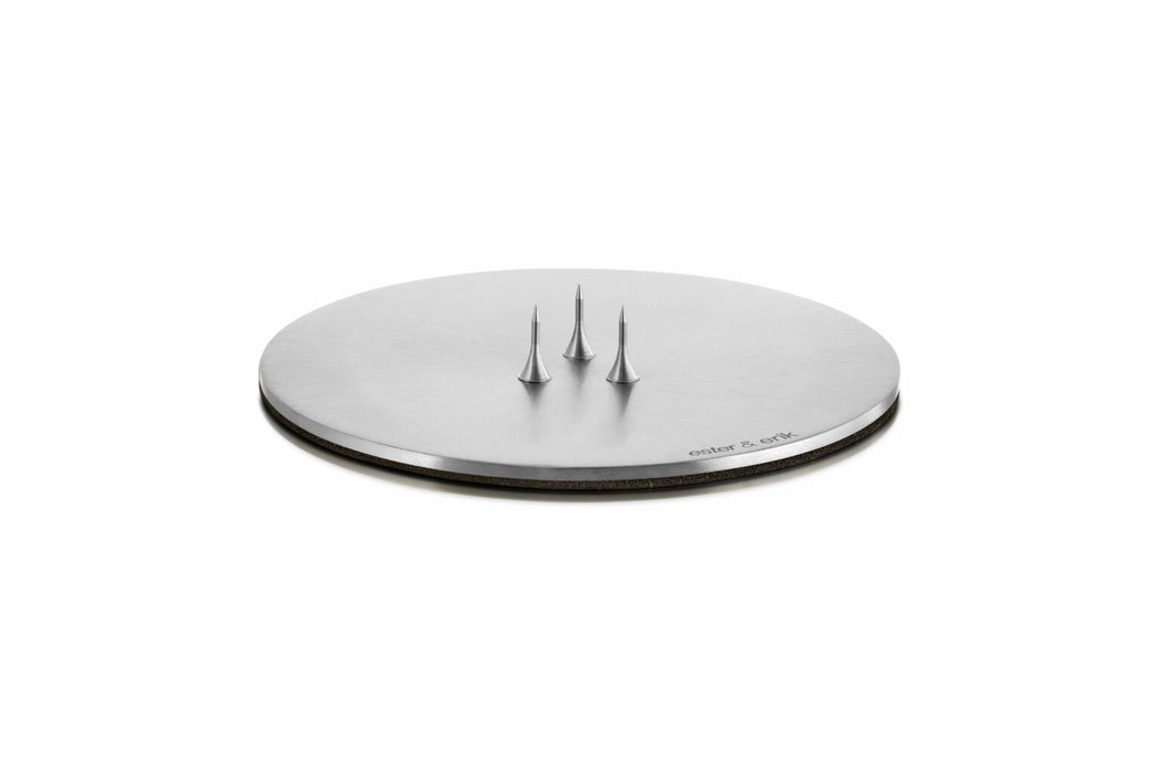 Matt Silver Candle Plates - 1 pcs.