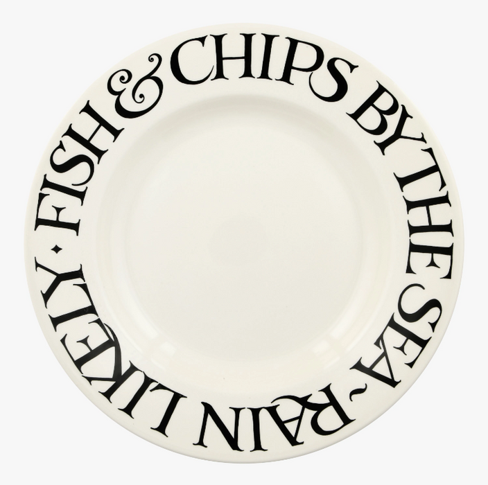 Black Toast Fish & Chips 10 1/2" Plate