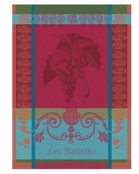 Jacquard Tea Towel - Les Raisins Lie De Vin
