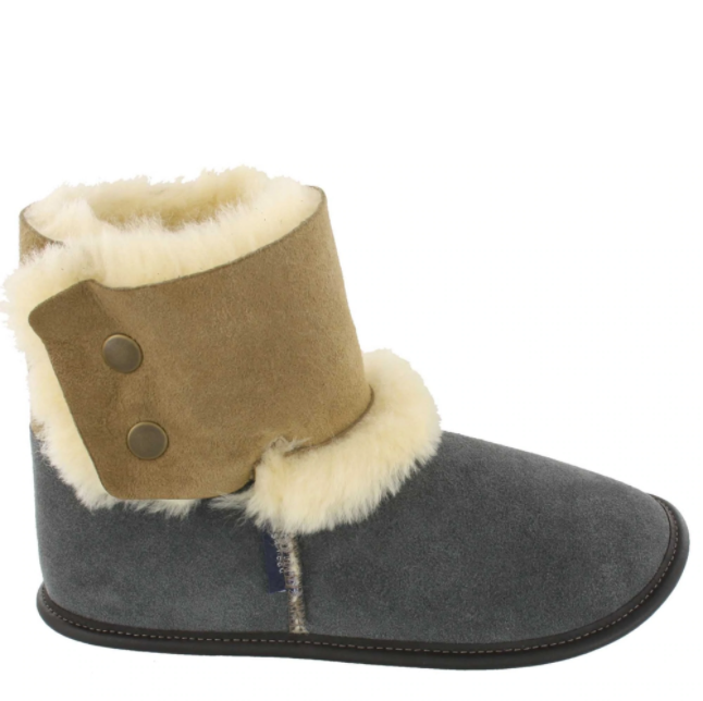 Women's Slippers - Reversed Sheepskin Bootie Slippers