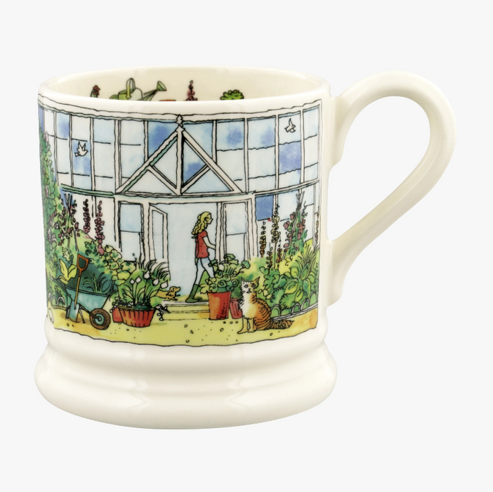 Setting Up Home Greenhouse 1/2 Pint Mug