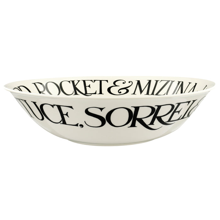 Black Toast Large Salad Serving Bowl