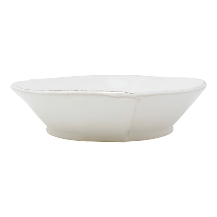 Lastra White Large Shallow Serving Bowl