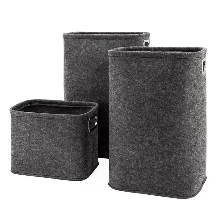 Urban Felt 2 Piece Laundry Hamper Set Dark Grey