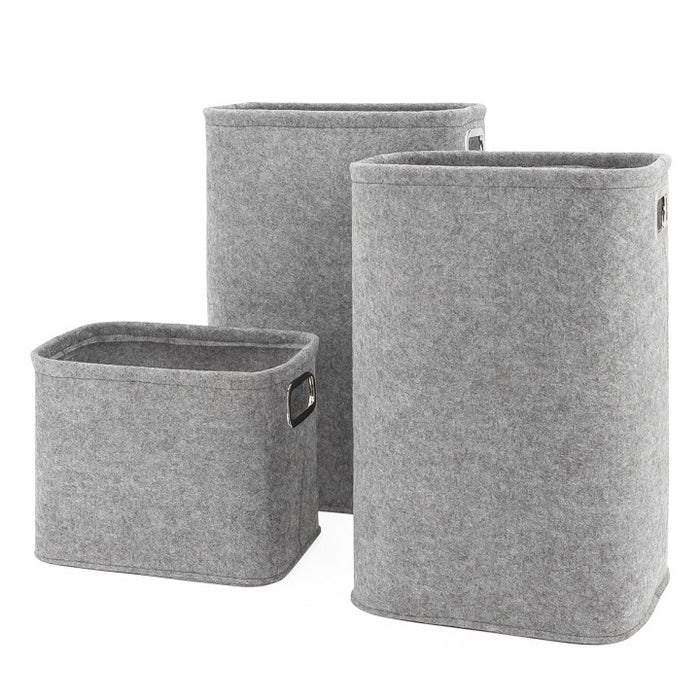 Urban Felt 2 Piece Laundry Hamper Set Light Grey