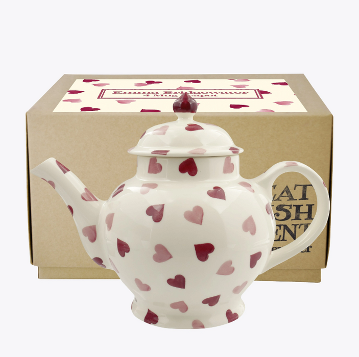 Pink Hearts 4 Cup Teapot