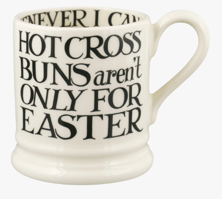 Black Toast Hot Cross Buns 1/2 Pint Mug