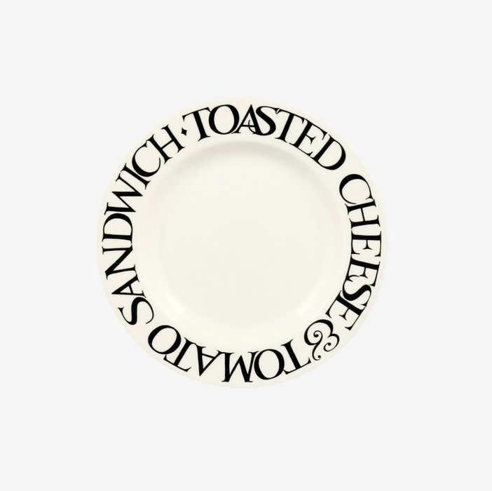 Black Toast Cheese & Tomato 6 1/2" Plate